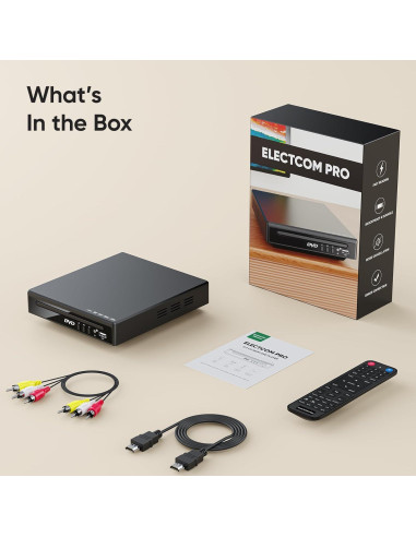Reproductor de DVD compacto ELECTCOM PRO ELC-008 HDMI
