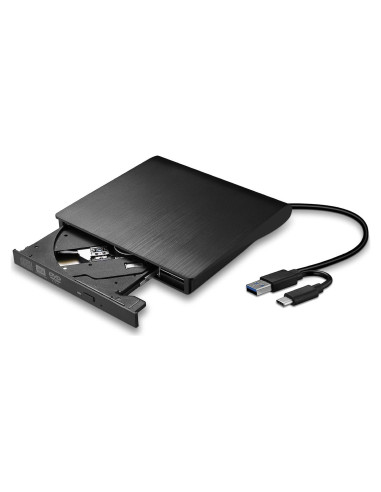 Unidad DVD Externa PFDHQS USB 3.0 y Tipo-C, Grabadora CD/DVD