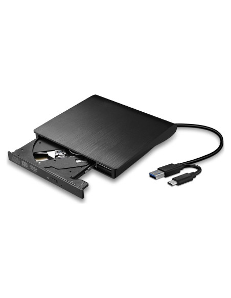 Unidad DVD Externa PFDHQS USB 3.0 y Tipo-C, Grabadora CD/DVD