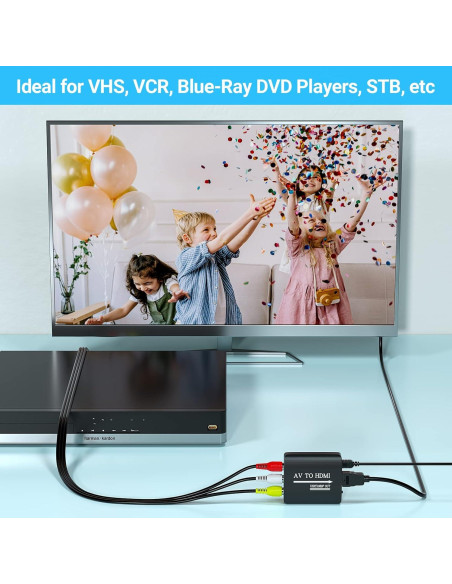 Convertidor RCA a HDMI GINGIN 1080p con cables incluidos