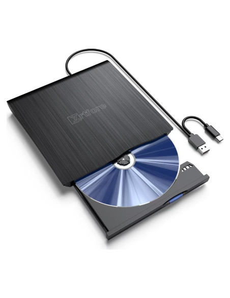 Unidad Externa de CD/DVD XRTFORE, USB 3.0, Ultra Delgada