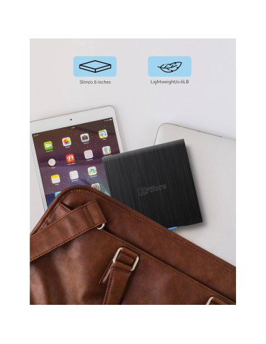 Unidad Externa de CD/DVD XRTFORE, USB 3.0, Ultra Delgada