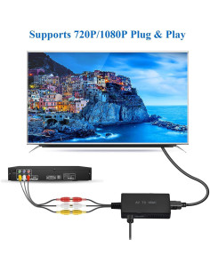 Convertidor RCA a HDMI Amtake AV-HD-X-2B 1080p con cables 2