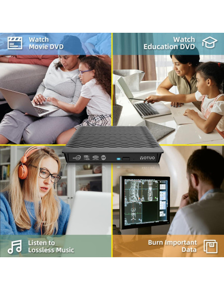 Unidad DVD Externa YOTUO USB 3.0 Portátil 14.7x14.7cm