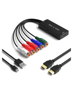Convertidor YPbPr a HDMI RuiPuo 1080P Soporta DVD y Consolas