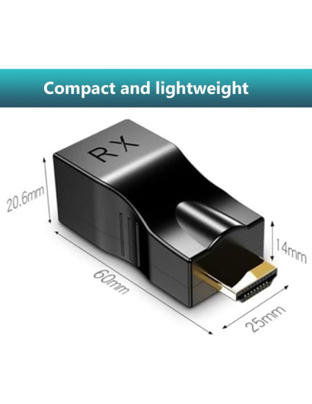 Extensor HDMI a RJ45 4K Znoogrn, 30m, 1080P, sin configuración