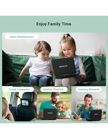 Reproductor de DVD portátil POFOTO 9.5" (24.13 cm) para coche