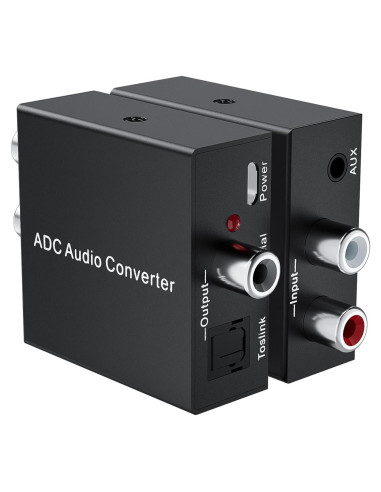 Convertidor de Audio Analógico a Digital LUKFOCAB RCA a Toslink