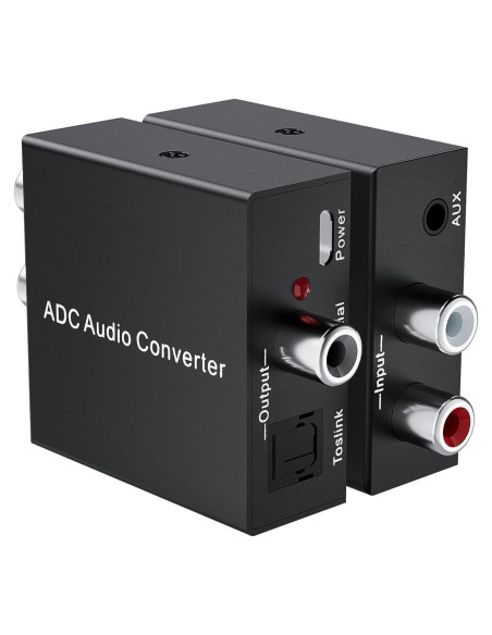 Convertidor de Audio Analógico a Digital LUKFOCAB RCA a Toslink