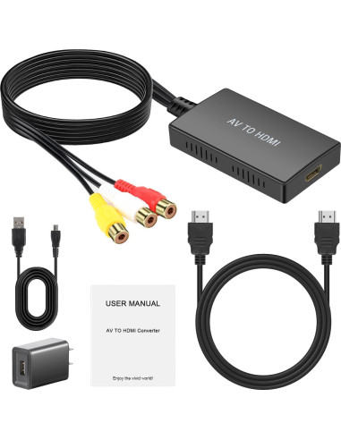 Convertidor RCA a HDMI Pasow 1080P para TV y Consolas