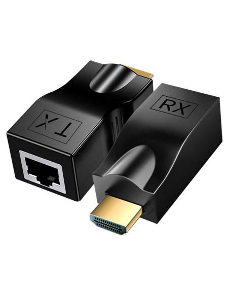 Extensor HDMI sobre Cat5e/6 MVBOONE 30m 4K HD 1080p Negro Extensor HDMI sobre Cat5e/6 MVBOONE 30m 4K HD 1080p Negro