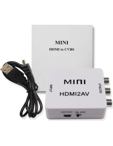 Adaptador HDMI a AV RCA HDSUNWSTD 1080P Mini Soporte PAL/NTSC