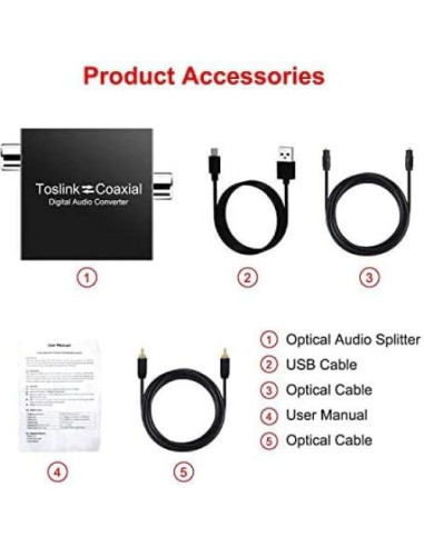 Convertidor de Audio Digital Bi-Direccional Azduou SPDIF Coaxial