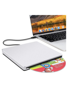 Unidad Externa de CD/DVD NOLYTH USB-C Plata 396g