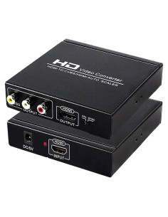 Adaptador HDMI a RCA y AV ENBUER 1080P, Soporta NTSC/PAL