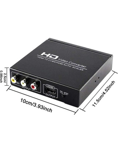 Adaptador HDMI a RCA y AV ENBUER 1080P, Soporta NTSC/PAL