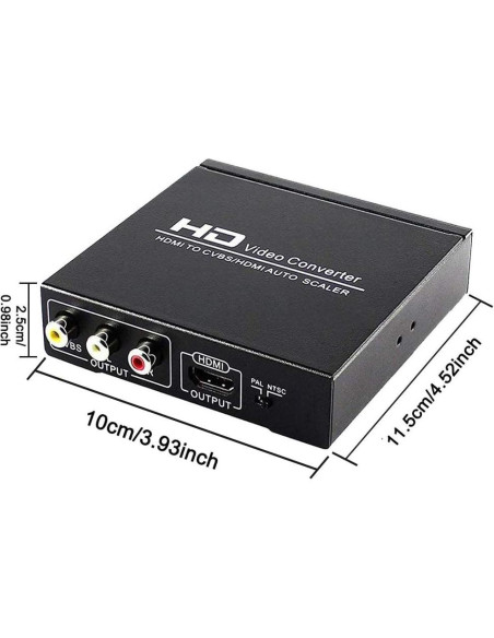Adaptador HDMI a RCA y AV ENBUER 1080P, Soporta NTSC/PAL