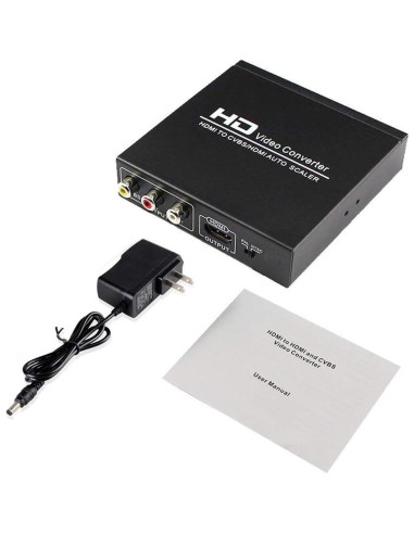 Adaptador HDMI a RCA y AV ENBUER 1080P, Soporta NTSC/PAL