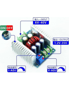 Módulo Convertidor Buck CC CV WWZMDiB 20A 300W 6-40V 2