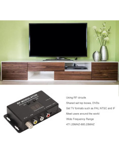 Modulador RF ASHATA AV a TV UHF, Soporta PAL NTSC 2