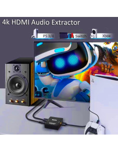 Extractor de Audio HDMI JUEJUEZI 4K 1080P 3.5mm AUX 2