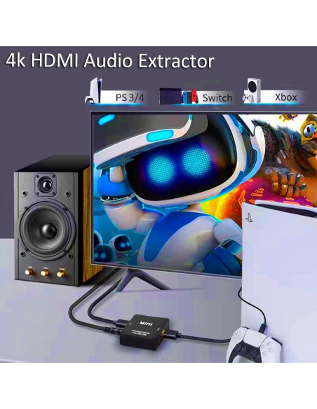 Extractor de Audio HDMI JUEJUEZI 4K 1080P 3.5mm AUX