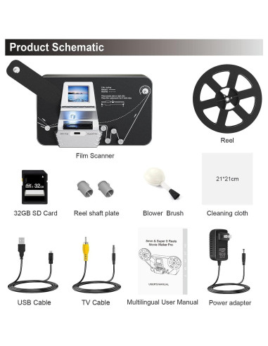 Digitalizador de Películas 8mm y Super 8 Eyesen, Escáner MP4