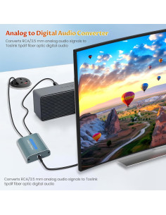 Convertidor de Audio Analógico a Digital AMANKA MO-90 Toslink 2