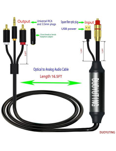 Cable Convertidor de Audio Digital a Analógico 5.03m DUOYUTING 2