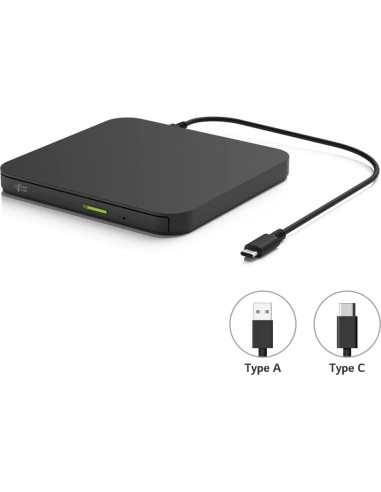 Unidad Externa DVD-RW Hitachi-LG GP96Y USB Tipo-C Negro