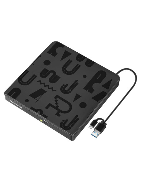 Unidad Externa de CD/DVD MAYAHXE USB 3.0 Tipo C Portátil