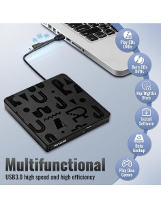 Unidad Externa de CD/DVD MAYAHXE USB 3.0 Tipo C Portátil 2