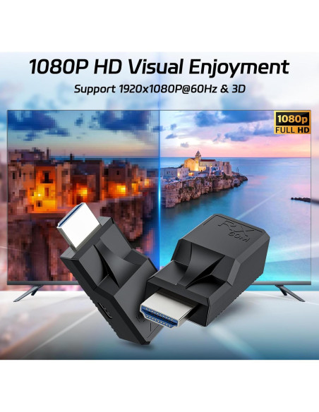 Extensor HDMI 60M LUKFOCAB Adaptador RJ45 Full HD 1080P