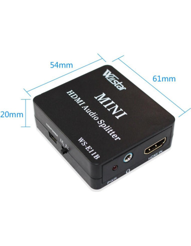 Extractor de Audio HDMI Wiistar 1080P con Salida SPDIF y 3.5mm