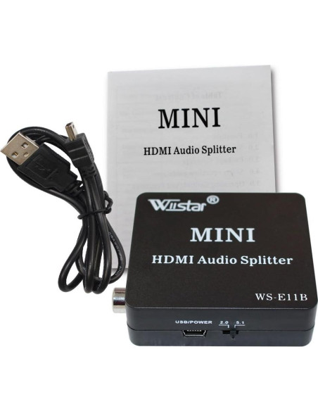 Extractor de Audio HDMI Wiistar 1080P con Salida SPDIF y 3.5mm
