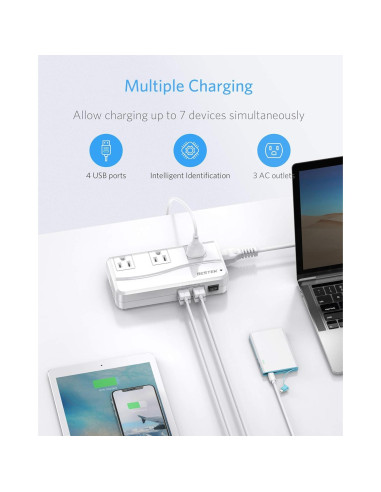 Adaptador de Viaje Universal BESTEK 220V a 110V Carga USB
