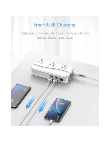 Adaptador de Viaje Universal BESTEK 220V a 110V Carga USB