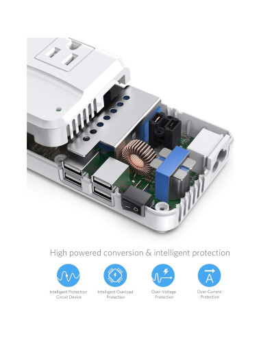 Adaptador de Viaje Universal BESTEK 220V a 110V Carga USB