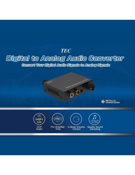 Convertidor Digital a Analógico TEC TDACVT-01 con Control de Volumen