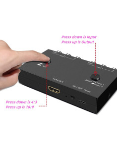 Convertidor de 2 RCA a HDMI NAKVMN 1080P Soporta PAL/NTSC 2