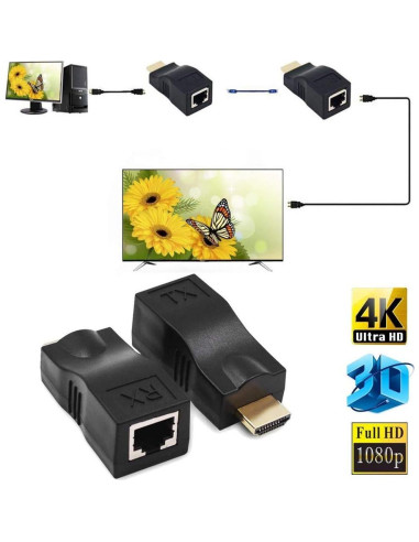 Extensor HDMI a RJ45 1080P JahyShow - Transmisor y Receptor