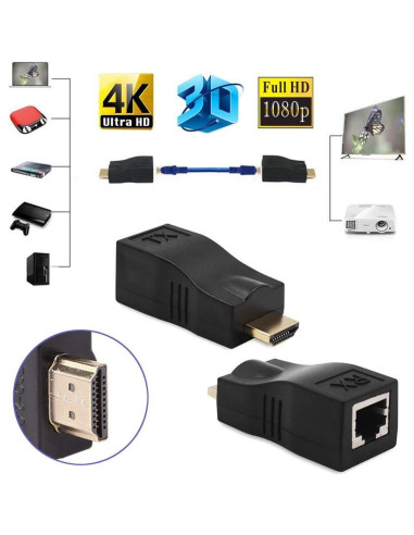 Extensor HDMI a RJ45 1080P JahyShow - Transmisor y Receptor