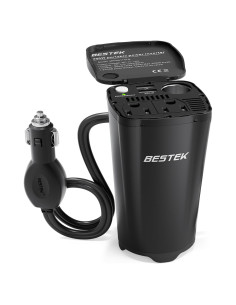 Inversor de Potencia de Coche BESTEK 200W con 2 Salidas CA y USB