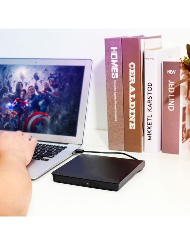 Unidad Externa de CD/DVD Intendvision USB 3.0 Negra 320g