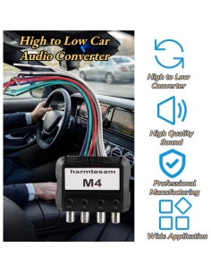 Convertidor de Audio de Alto a Bajo EIMSOAH 4 Canales 14x11cm 2