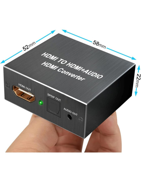 Extractor de Audio HDMI 4K AMANKA a Óptico y 3.5mm