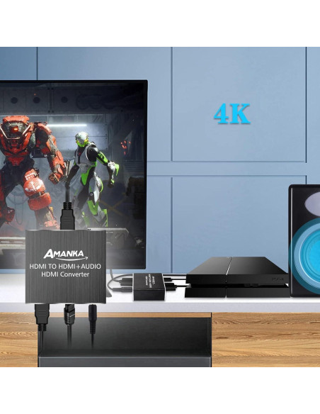 Extractor de Audio HDMI 4K AMANKA a Óptico y 3.5mm