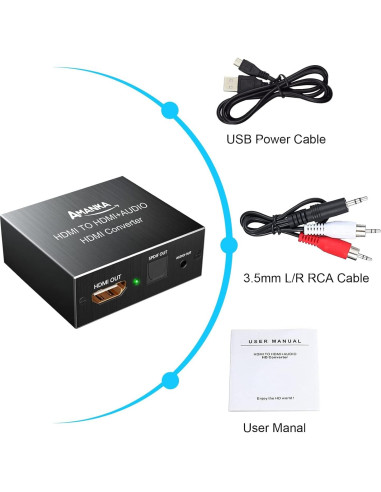 Extractor de Audio HDMI 4K AMANKA a Óptico y 3.5mm