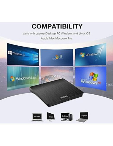 Unidad de CD/DVD externa Antika ECD818-SU3 USB 3.0 portátil