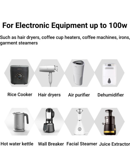 Convertidor de Voltaje AC 100-240V 100W LiebeWH Adaptador de Viaje